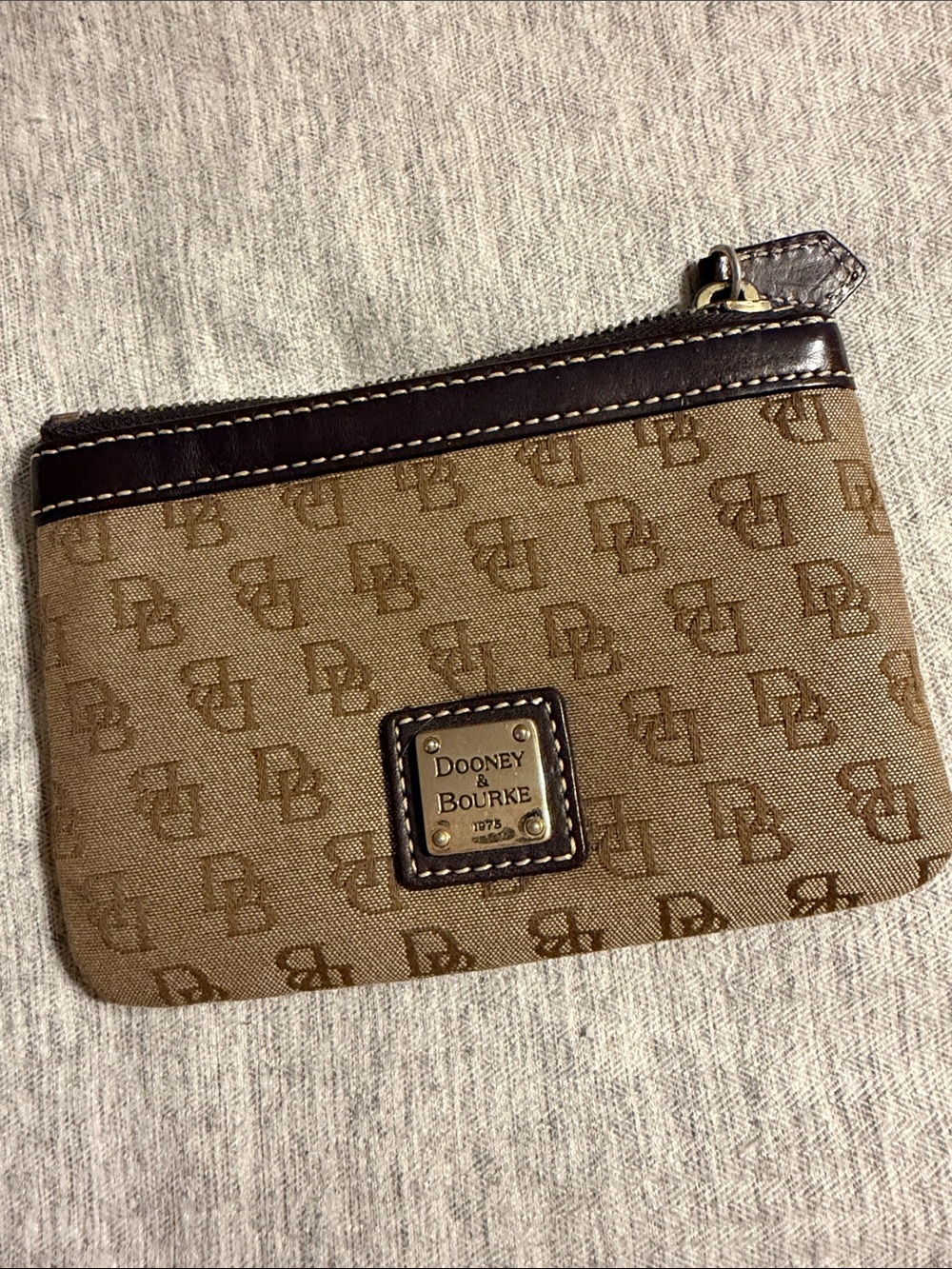 Vintage Dooney & Bourke Signature Canvas Zip Pouch/Card Holder
